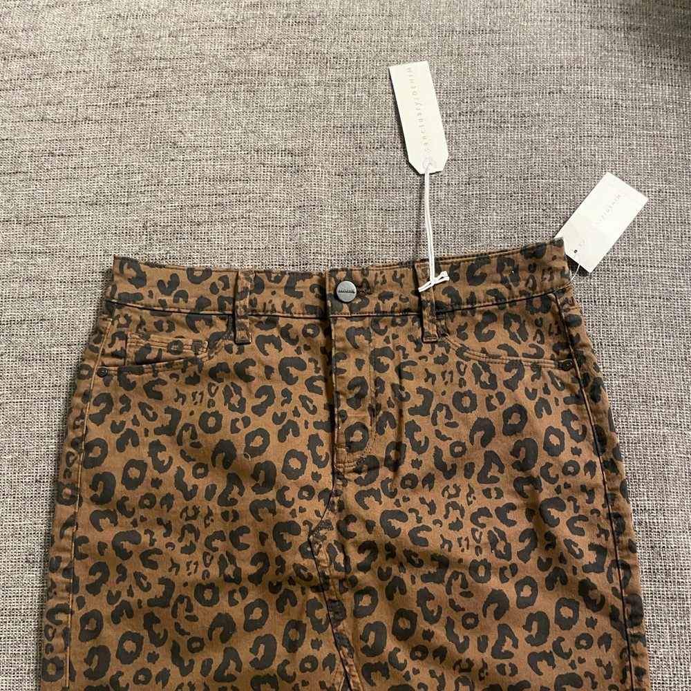 Sanctuary denim leopard denim skirt